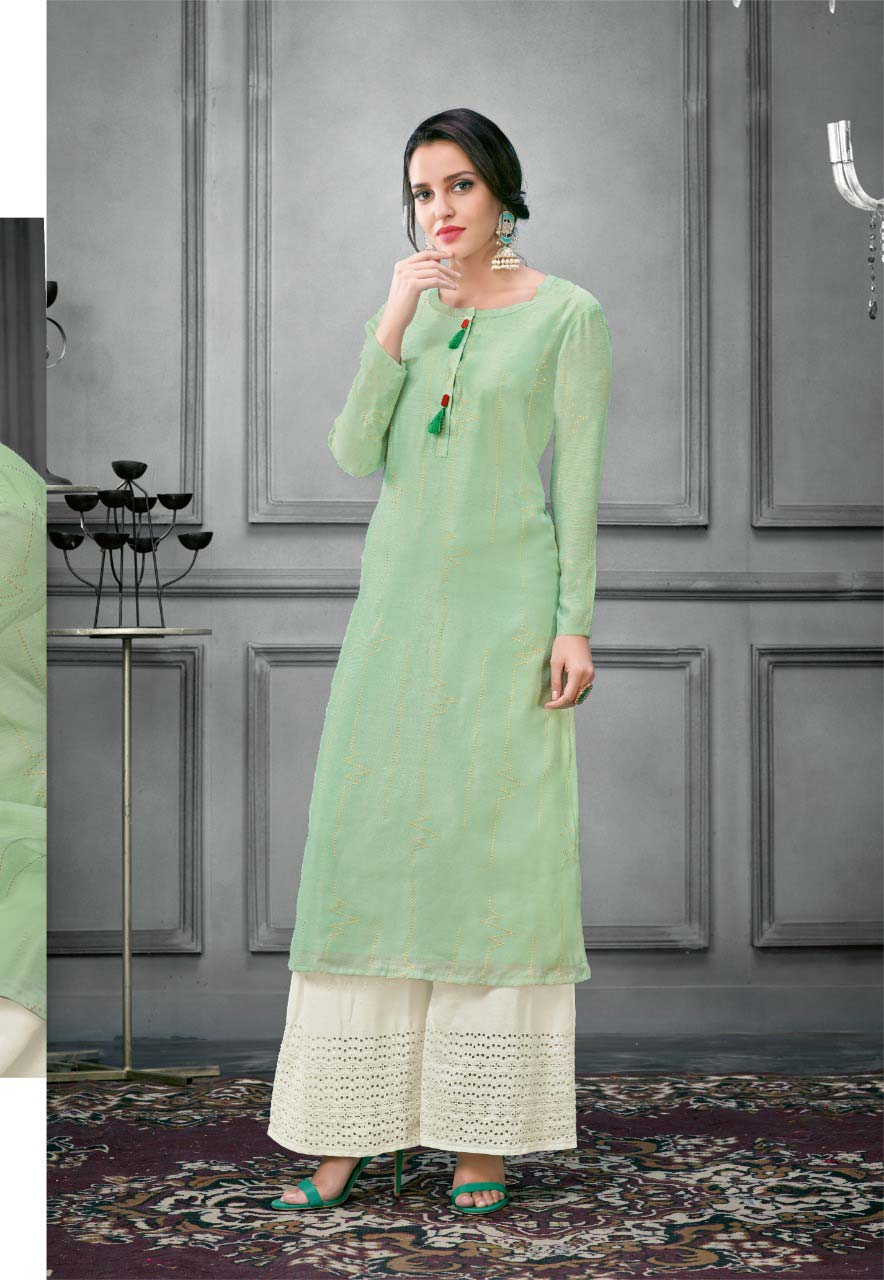 Karma Trendz Tucute 450 Series Foil Printed Kurti Karma Trendz Tucute 450 Series Foil Printed Kurti